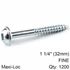 KREG Zinc Pocket Hole Screws 32mm 1.25' #7 Fine Thread Mx Loc 1200ct